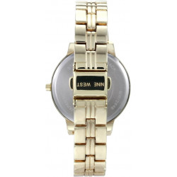 Nine West Reloj de pulsera con esfera floral con detalles de cristal genuino para mujer