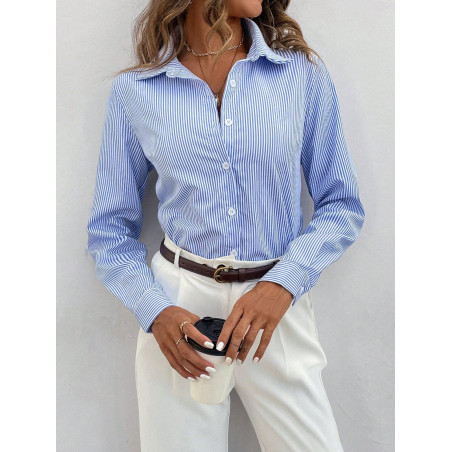 Camisa trabajo rayas azul y blanco