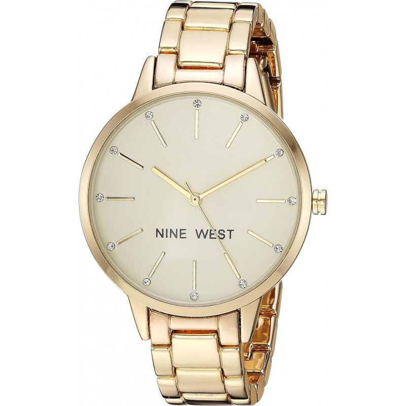 Nine West Reloj de pulsera con detalles de cristal para mujer