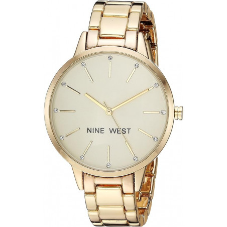 Nine West Reloj de pulsera con detalles de cristal para mujer