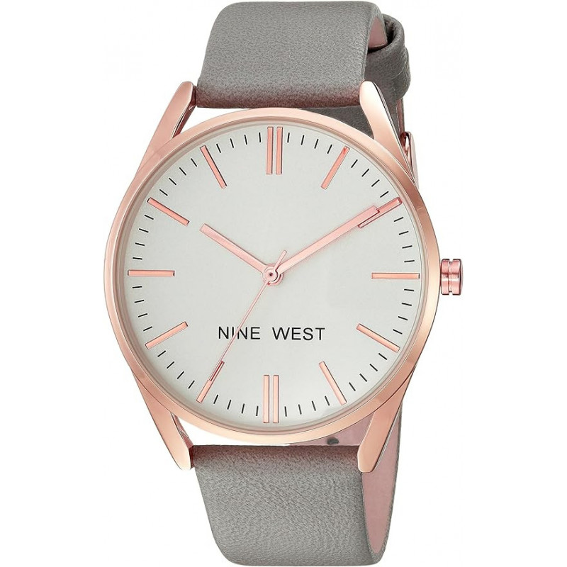 Nine West Reloj con correa para mujer - rosado correa gris